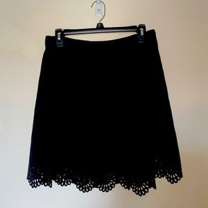 Lace trimmed skater skirt